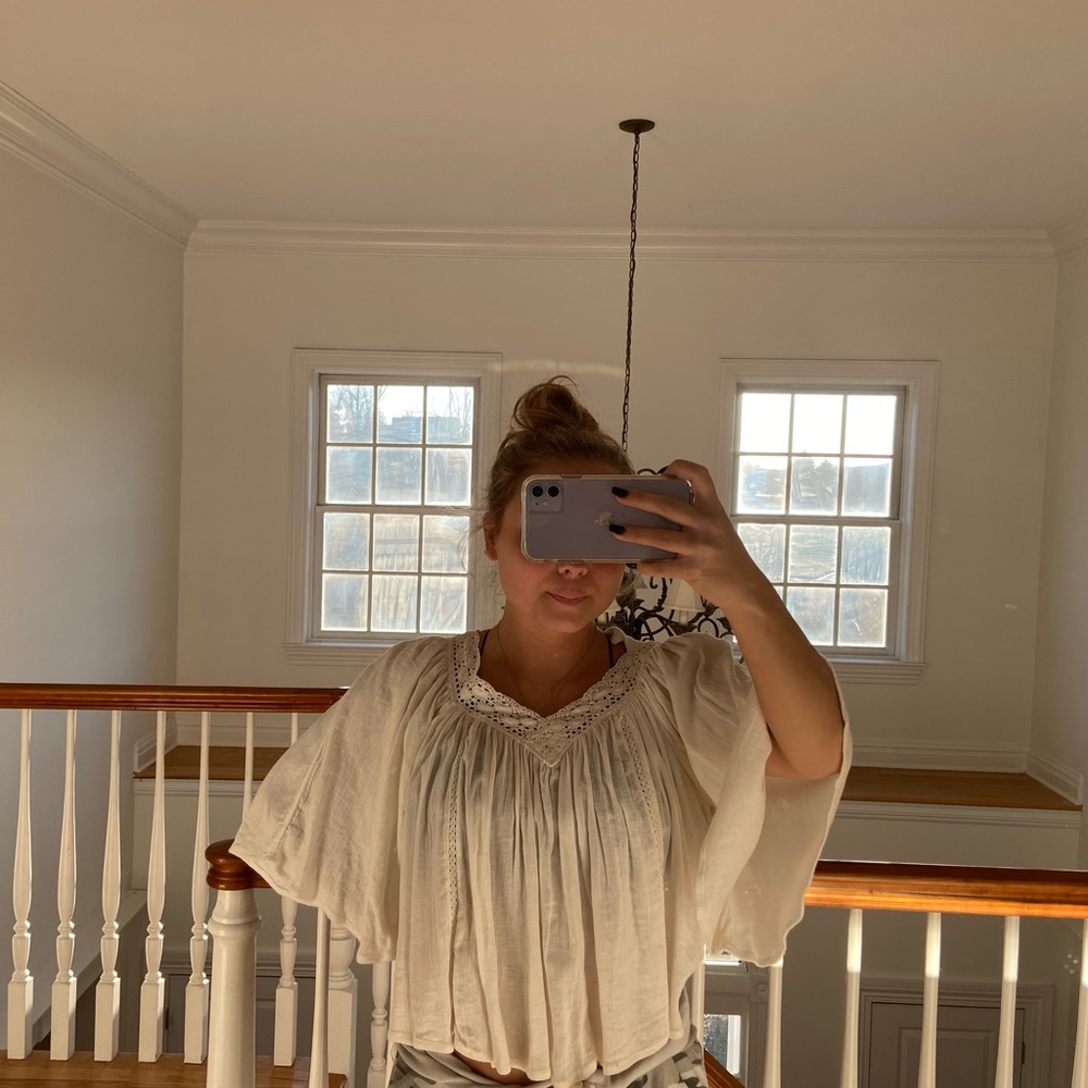 flowy white top